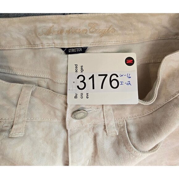 American Eagle beige Camouflage Stretch Denim Shorts summer beach nautical chic - Picture 5 of 8